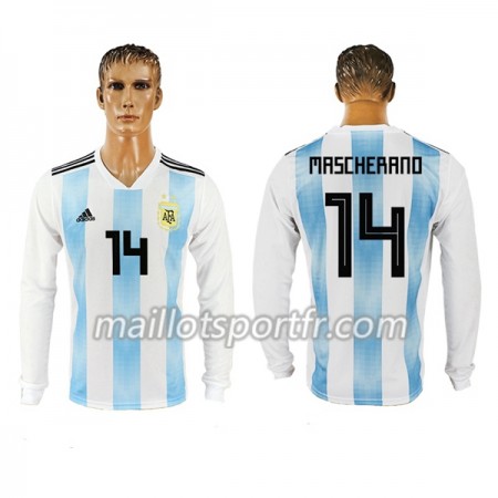 Maillot de Foot Argentine Mascherano 14 Domicile Coupe du monde 2018 ML